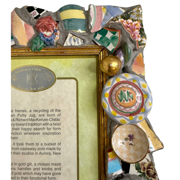 Mackenzie Childs Picture Frame Shards Putty Mixed Materials Vintage 15 x 14 READ - Picture 5 of 17